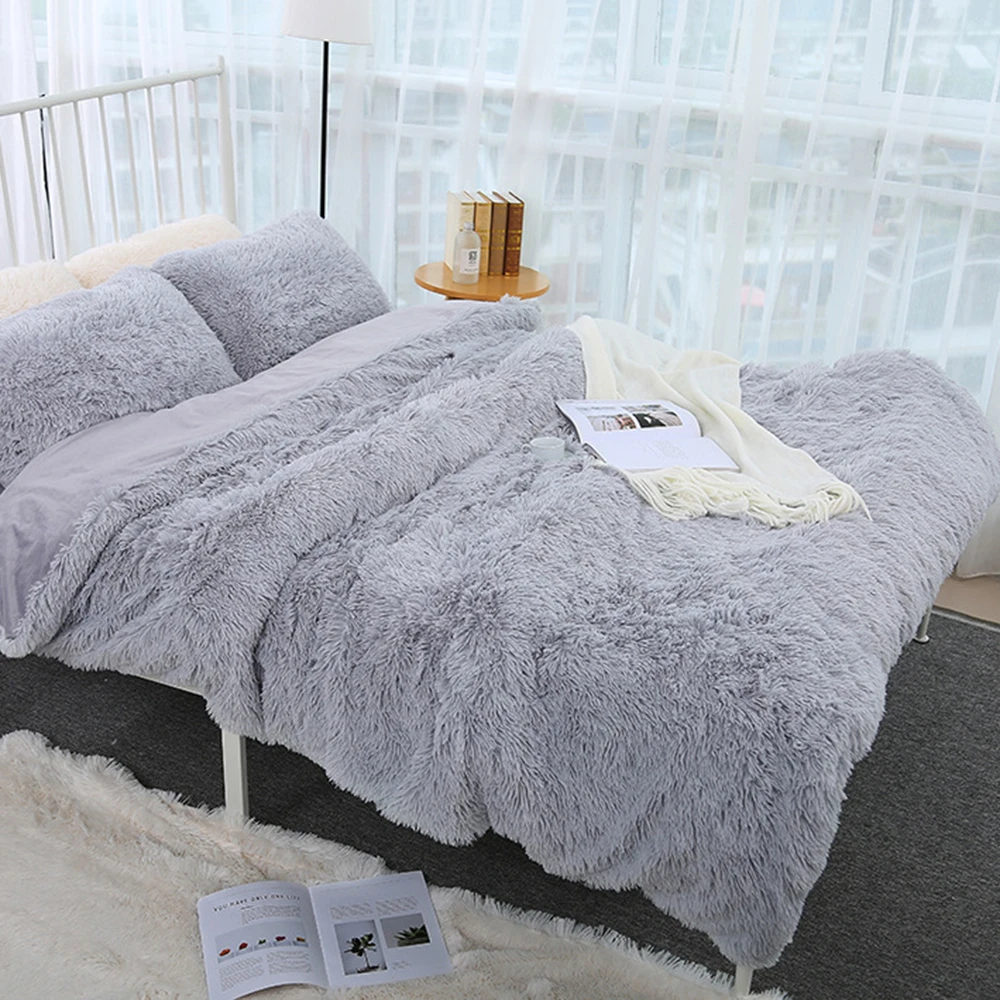 

Super Soft Shaggy Fur Coral Blanket 160x200CM double-layer Plush Blanket Fuzzy Cozy With Fluffy Sherpa Throw Blankets Bed