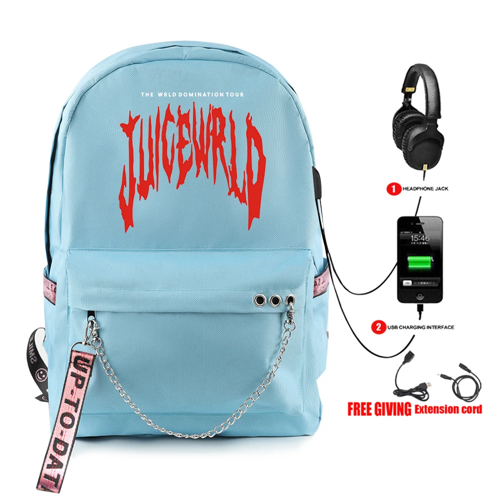 Juice Wrld рюкзак, модный рюкзак с принтом звездного неба, рюкзак для ноутбука, USB многофункциональный рюкзак для путешествий, софтбэк рюкзак