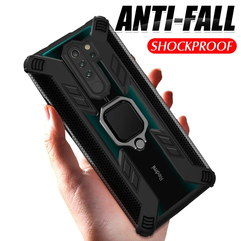 Luxury Armor Soft Silicone Metal Ring Holder Case For Xiaomi Redmi Note 8T 7 8 Pro K20 Shockproof Bumper Back Cover | Мобильные
