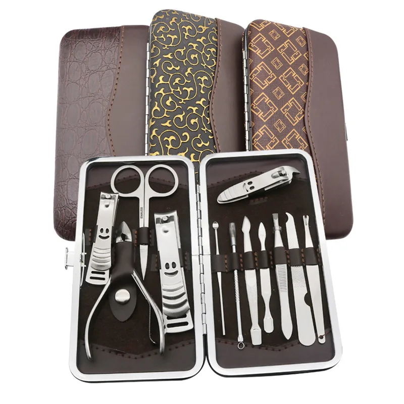 

12 PCS Set of Nail Manicure Tools Stainless Steel Beauty Nail Clipper Scissors Manicure Nail Tool Custom LOGO Nail Clipper Set
