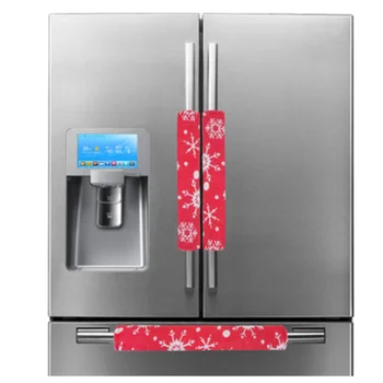 

3Pcs/set Christmas Refrigerator Door Handle Cover 3D Cloth Santa Claus Snowman Decor Xmas Kitchen Appliance Easy Sticker