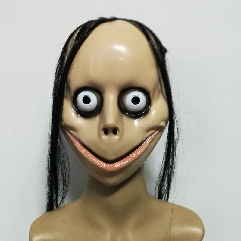 Masquerade Mask New Halloween Horror Long Hair MO MO V-shaped Mouth Female Ghost Roleplay