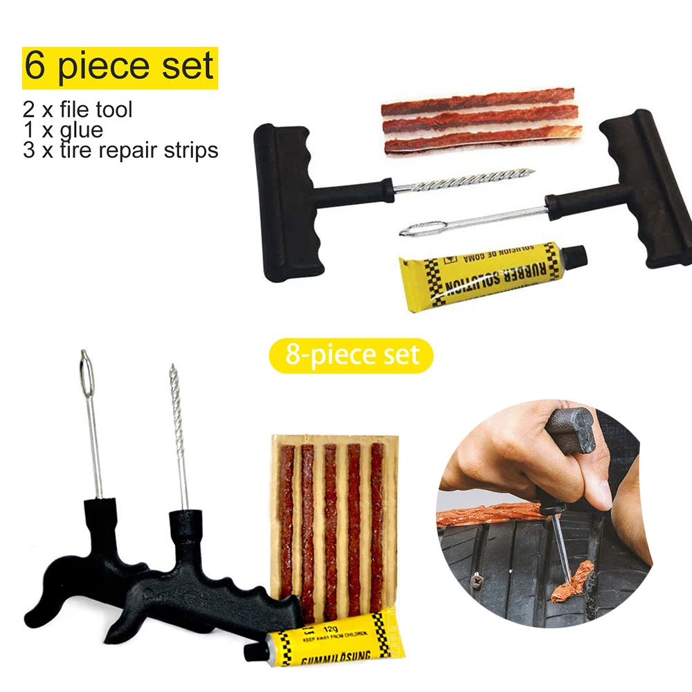 Juego de pinchos para reparación de neumáticos de coche, Kit de