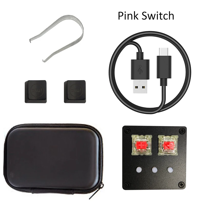 Hfбезопасности DIY OSU клавиатура V4 Для Windows 5 клавишная игровая клавиатура USB 2,0 RGB Cherry MX механическая клавиатура Горячая замена клавиатуры - Цвет: Pink switch osu set