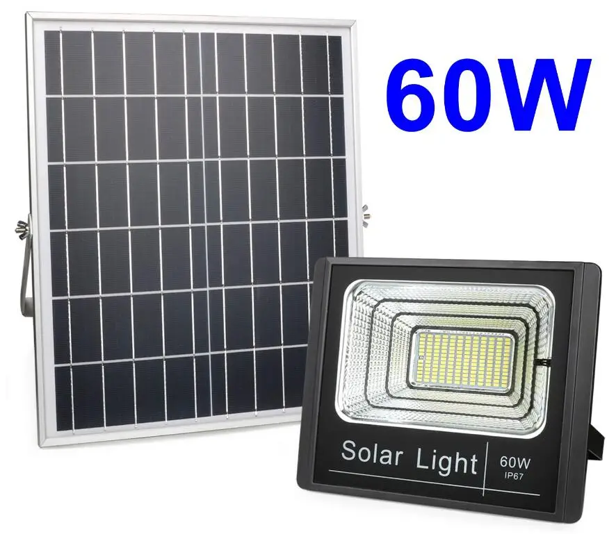 60W TONGDAYTECH солнечный светильник обнаружении движения светодиодный прожектор светильник 25 Вт 40 Вт 60 Вт 100 Вт Точечный светильник на солнечной батарее IP66 на открытом воздухе для парка гараж на улице - Испускаемый цвет: 60W