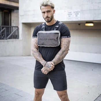 

Hip Hop Men Chest Bag Tactical Vest Bags Unisex Multifunctional Chest Rig Bag Male Letters Waist Bags Tooling Vest Dropshipping