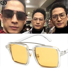 Квадратные Солнцезащитные очки в стиле ретро, фирменный дизайн, женские летние прозрачные солнцезащитные очки в стиле ретро