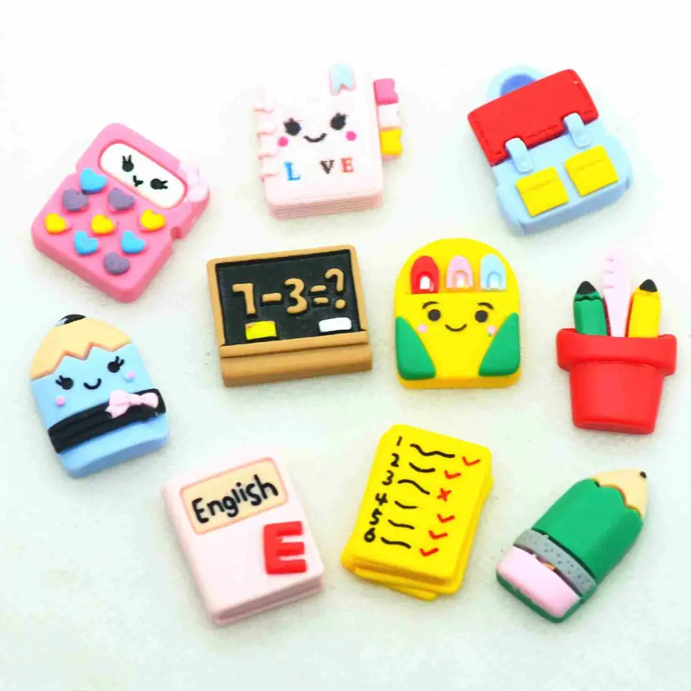 Resin Back to School Stationery Scrapbook Embellishments Miniatures|School Party Decoration Crafts|Back to School Gifts