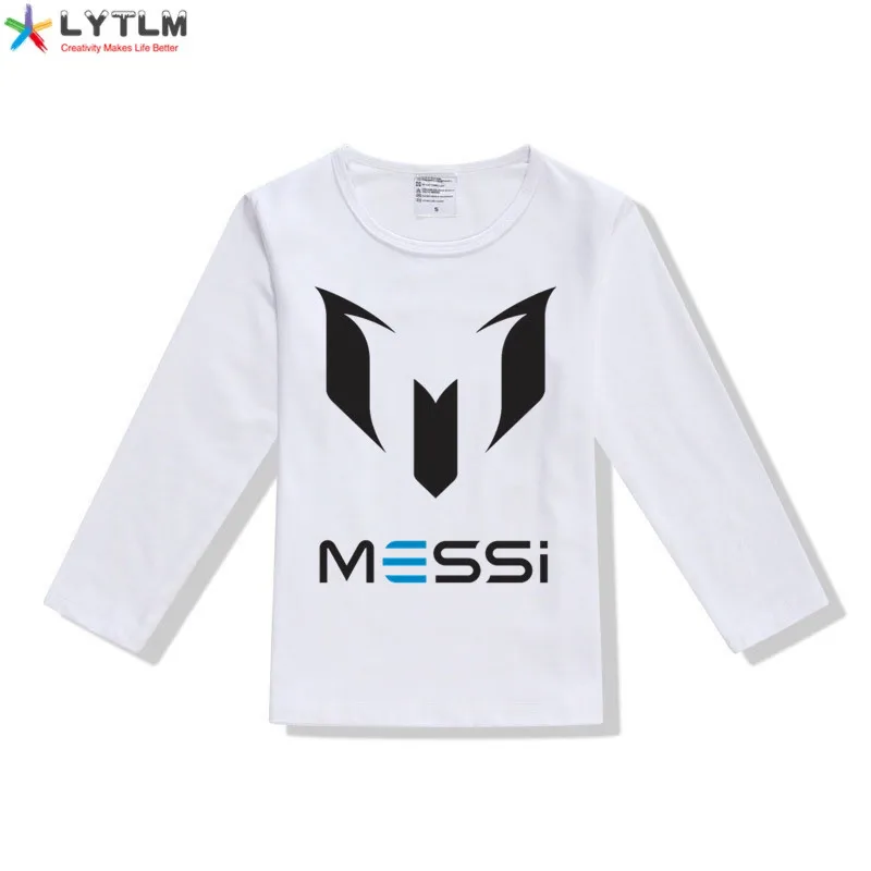 LYTLM Lionel Messi/Одежда для маленьких девочек Осенняя футболка Messi топы для девочек из модала, футболка с длинными рукавами и рисунком летняя одежда для маленьких девочек - Цвет: CX White