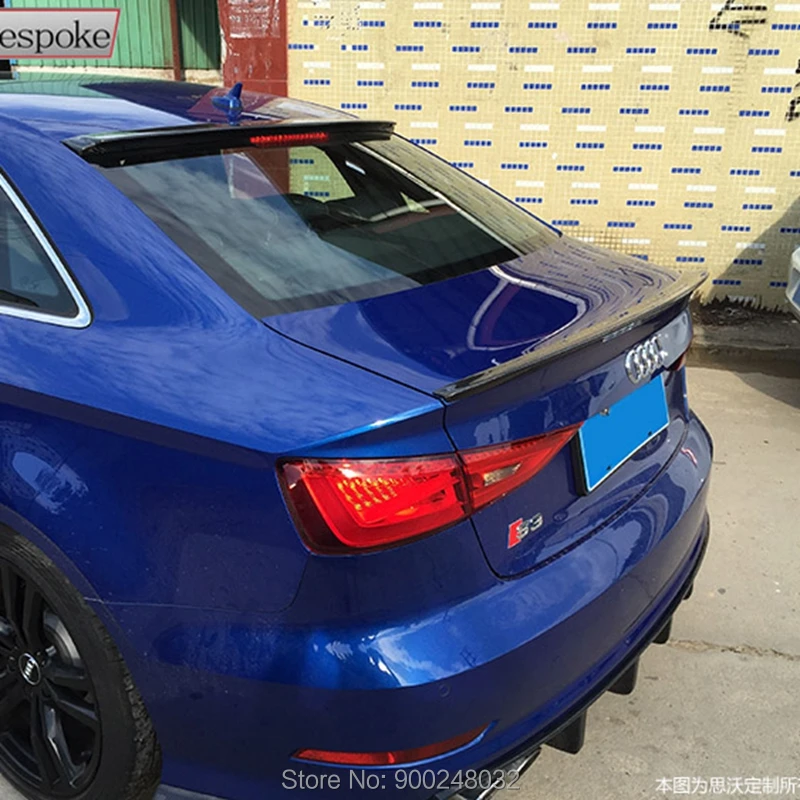 For Audi A3 s3 2014-2017 Carbon Spoiler Wing Trunk Lip Boot Cover Car Styling | Автомобили и мотоциклы