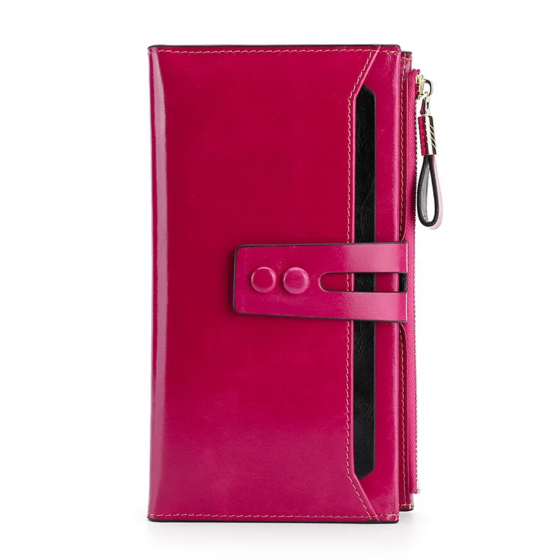 

Top Layer Leather RFID Wallet High Quality Women Hasp Zipper Wallets Female Ladies Clutch Purse Long Womens Cowhide Wallets