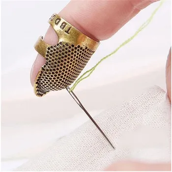 

Retro Handworking Sewing Thimble Finger Protector Needlework Metal Brass Sewing Thimble Household DIY Sewing Tools Accessories