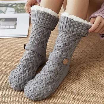 

Woman Socks Thickened Half Velvet Floor Coral Floor Sock Comfortable Soft Sleeping Winter Cute Cartoon Christmas Gift