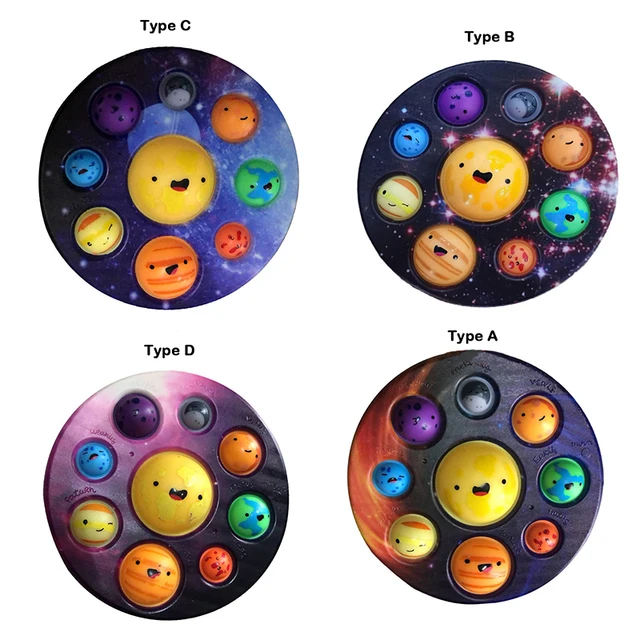 17cm Planet Fingers Press Bubbles Decompress Eight Planets Seven Continents Eight Oceans Solar System Squeeze Soft Fidget Toys 3
