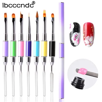 

New Double Head Nail Painting Pen Brush for Poly Gel Nail Paint Liner Pen Flower Drawing Brush Manicure Tool for Nail Art Design