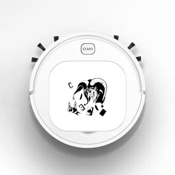 

Smart Robot Vacuum Cleaner Rechargeable USB Auto Sweeping Mop Clean Robot Sweeping Cleaner Funny Skull Joker d Poker Gambling