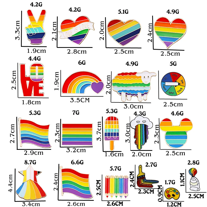 2-3 шт./компл. значок булавки на лацканы ювелирные изделия броши на булавке, Радуга Мышь палец игры поворотный стол овец куртки кнопка Радужный Флаг ЛГБТ брошь подарок