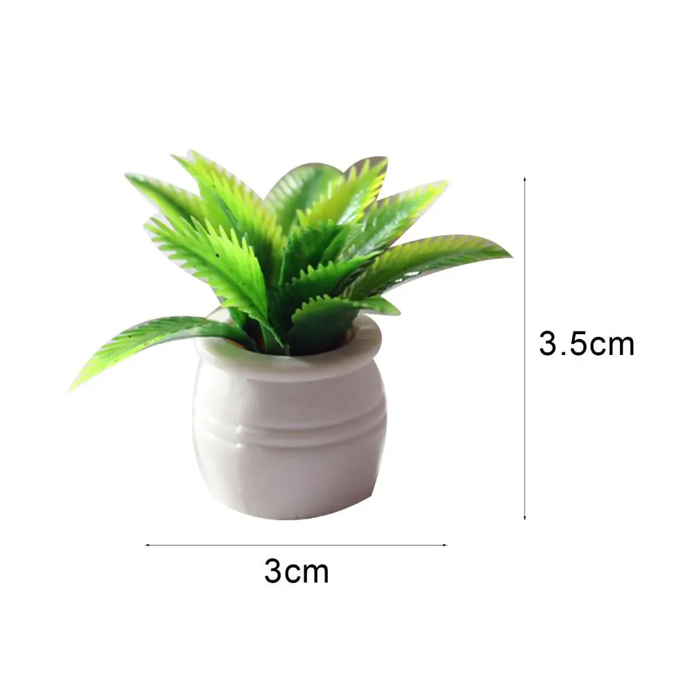 Miniature Tree Ornament Mini Green Plant Tree Potted Doll House Furniture Home Decor Kids Toy Flower Pots Fake Simulation Plants