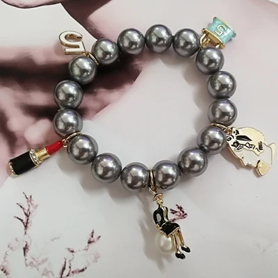 Mimiyagu корейский дизайн стиль кристалл пять цепи браслет для женщин жемчужный браслет с цветами ювелирные изделия - Окраска металла: pearl 2