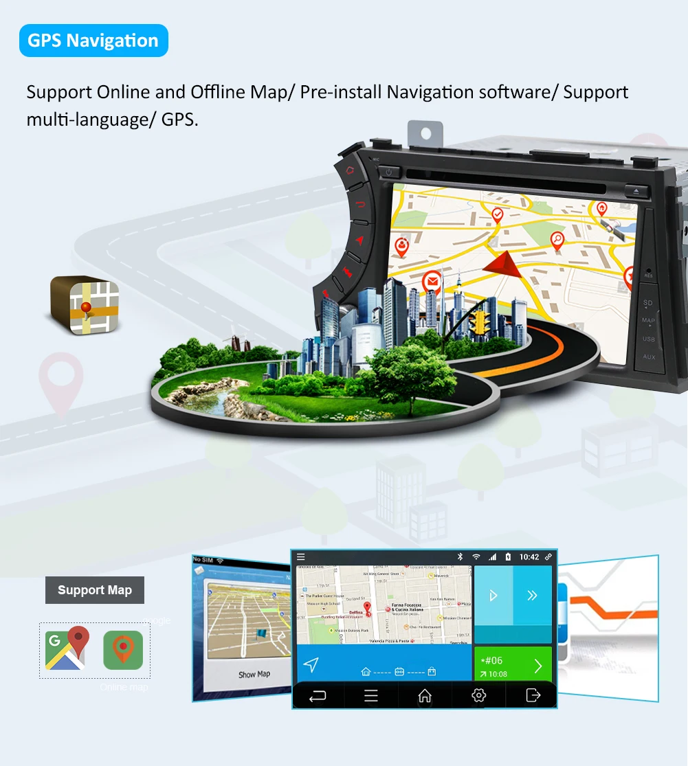 Excellent 2 din HD 1024X600 Octa Core Android 9.0 Car DVD Player For SsangYong Kyron/Actyon/Tradie/Koran 2005-2013 GPS Radio Stereo 32G 13