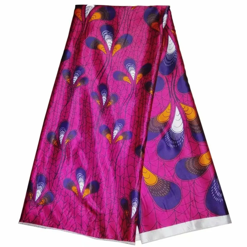 Высокое качество принтованная шелковая атласная ткань для платья Африканский шелк жоржет атлас имитированный шелк цифровая печатная ткань LP30 - Цвет: 15