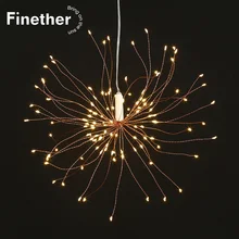 120 светодиодный s подвесной Starburst светильник светодиодный медный провод Светильник с пультом дистанционного управления вспышка струнный светильник s для рождества наружное украшение