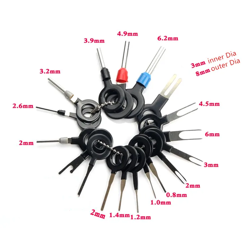 

18pcs/set Car Terminal Removal Kit Wiring Crimp Connector Pin Extractor Puller Terminal Repair Hand Disassemble Tools