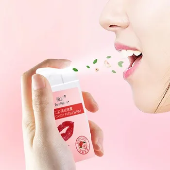 

18ml Peach Mint Oral Spray Breath Freshener Mouth Spray Odor Treatment Spray Remove Bad Breath Smoke Peach Oral Spray