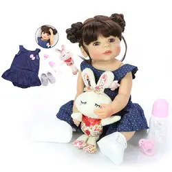 22 дюймов Bebes Кукла реборн 55 см Мягкая силиконовая Реалистичная принцесса девочка кукла милая Этническая кукла ребенок день рождения