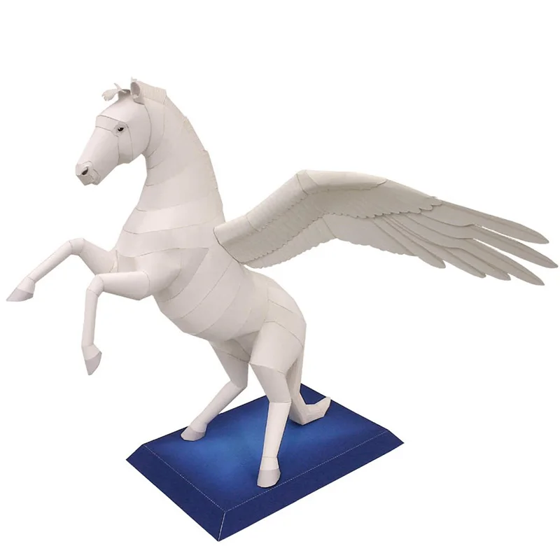Pegasus Летающая лошадь складывающаяся мини модель 3D из бумаги фэнтезийная фигурка