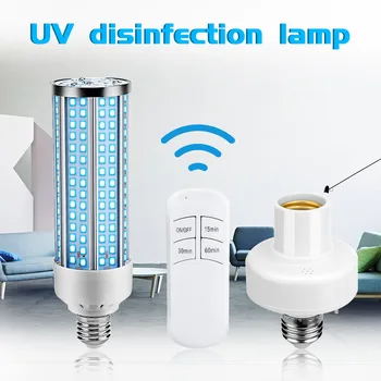 

UVC Germicidal Lamp E27 LED Disinfection Light With Remote Control 60W 30W home uv sterilizer germicidal lamp sterilizer