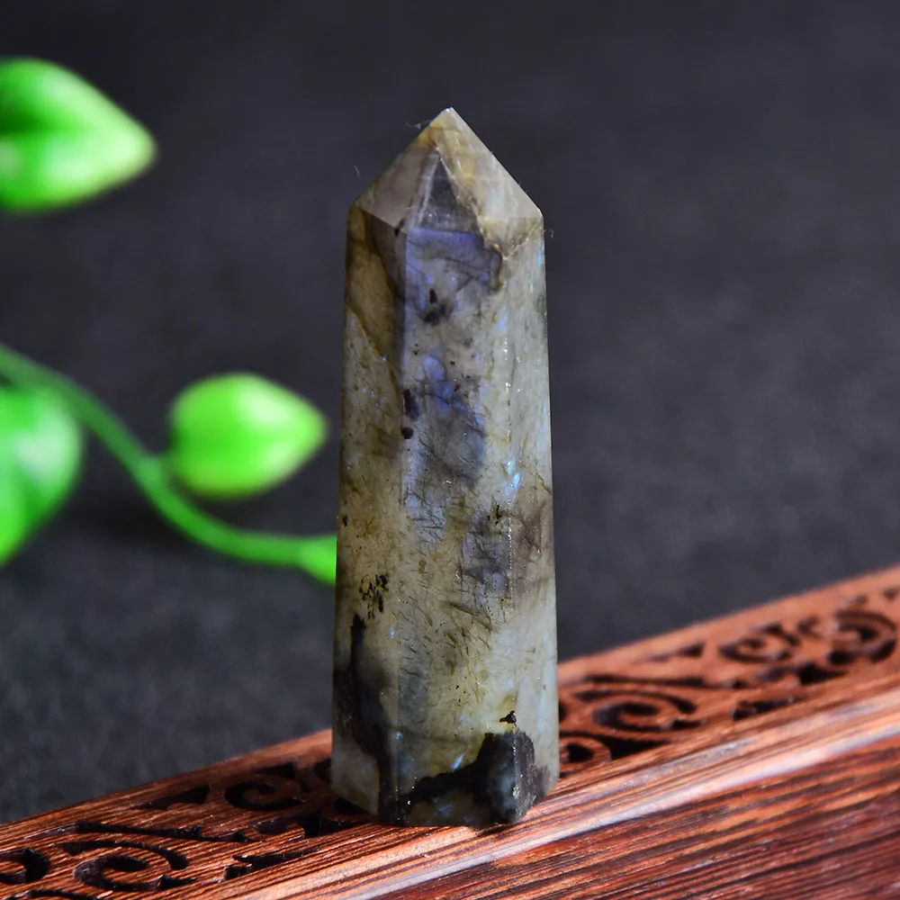 Натуральный кристалл, лабрадоритовый кварц, Целебный Камень, шестигранная призма, 50-80 мм, обелисковая палочка, лечебный камень, сделай сам, подарок, 1 шт