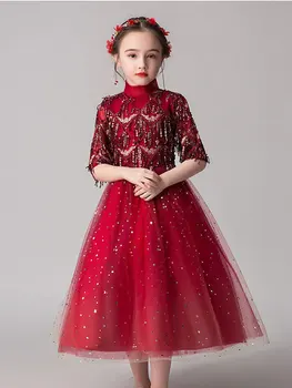

Tick Tok Children Evening Dress Princess Dress Girls Puffy Dress Children's Dress Little Host Walk Show Piano Performance Clothe