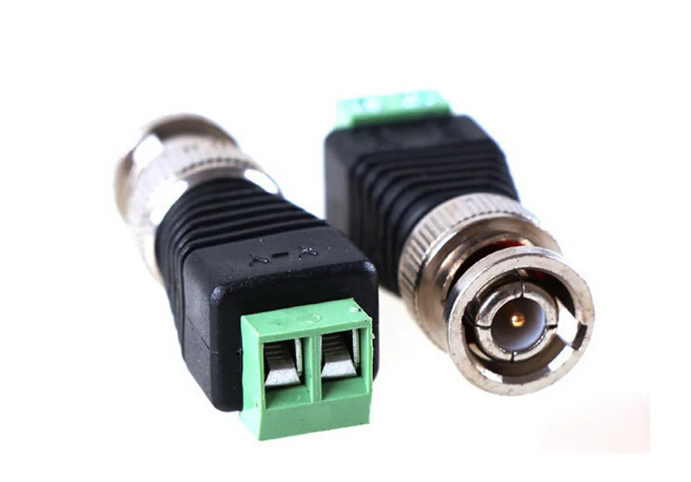 100 шт. Mini Coax CAT5 Male BNC коннектор для камеры видеонаблюдения Видео балун