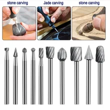 

Antioxidant Wear Resistant Soft Materials Sculptor Wood High Speed Steel 10pcs/set Slotting Carving Grinding Head