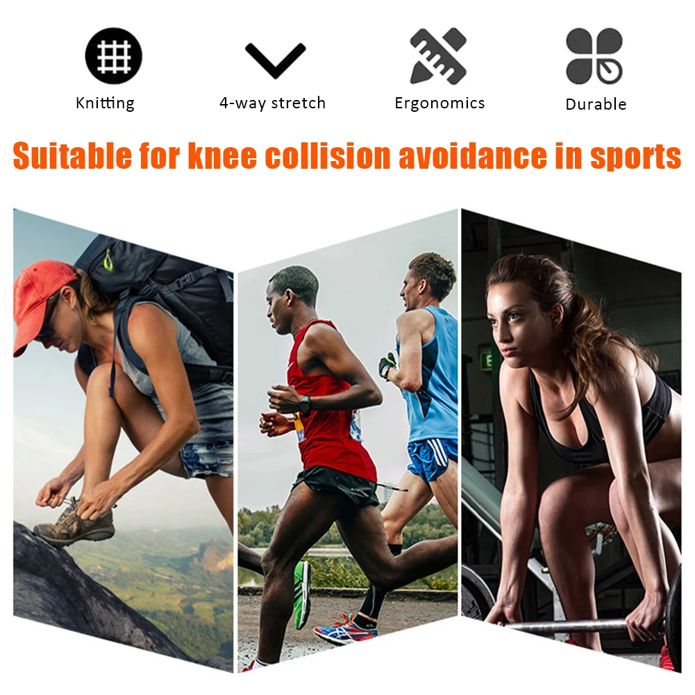 1PC Nylon Sports Knee Brace Support Men Women Volleyball Basketball Fitness Gym Bodybuilding Knitted Knee Pads Sleeve 2022