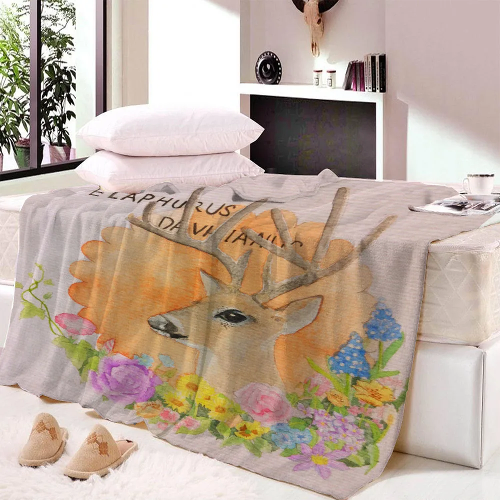 Beach towel 3 Пользовательские DIY печати животных Олень Лось одеяло коврик 3D печатных летнее одеяло кровать диван одеяло для детей моющиеся - Цвет: Beach towel 3