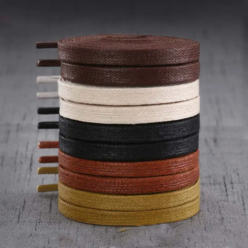 

1Pair Waxed Flat Shoelaces Leather Waterproof Casual Shoes Laces Unisex Boots Shoelace Length 60 80 100 120 140 160 180CM