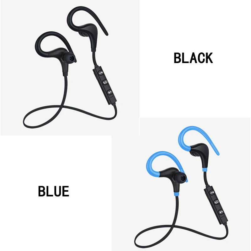 Black and blue Bluetooth наушники-вкладыши беспроводные наушники IPX5 водонепроницаемые наушники Спорт бас гарнитура с микрофоном для iPhon xiaomi phone - Цвет: Black and blue