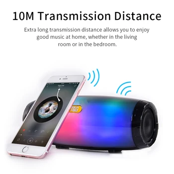 

Portable Bluetooth Wireless Speakers колонки Flash Style LED Wireless Subwoofer Bluetooth Speaker Outdoor Music FM Radio