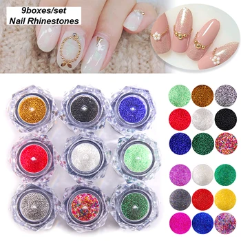 

9 boxes 3D Shiny Glitter Nail Sequins Sparkly Nail Rhinestones Manicure Nail Sequins Nail Art Decoration