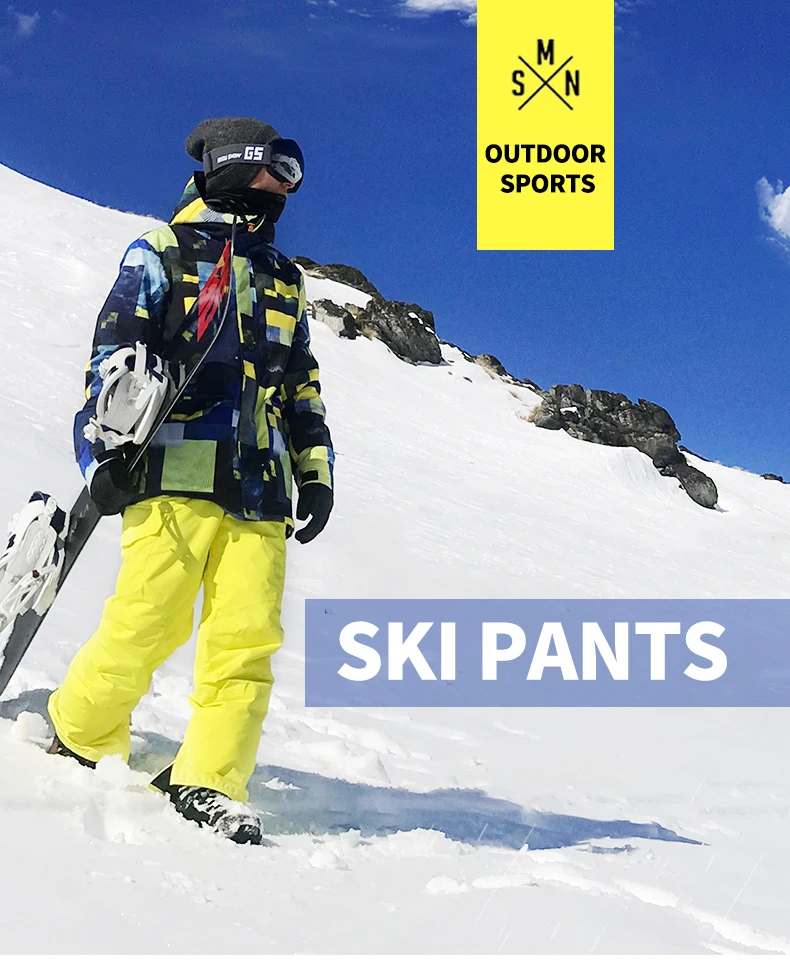 СМН Для мужчин лыжные брюки Водонепроницаемый хлопковые зимние теплые сноуборд брюки для отдыха на открытом воздухе Катание на лыжах брюки для Для мужчин