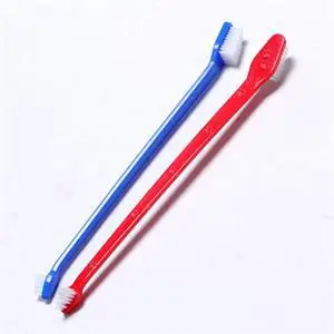 Dog Cleaning Toothbrushes Pet Toothbrush Dog Brush Breath Double Head Teeth Care For Dogs Pet Supplies Random Color