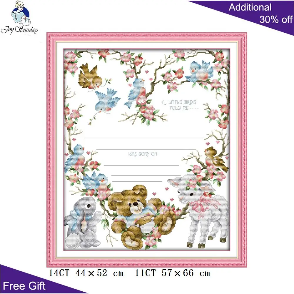 Вышивка крестиком Joy Sunday K907(3) 14CT 11CT вышивка для новорожденных домашний декор|joy