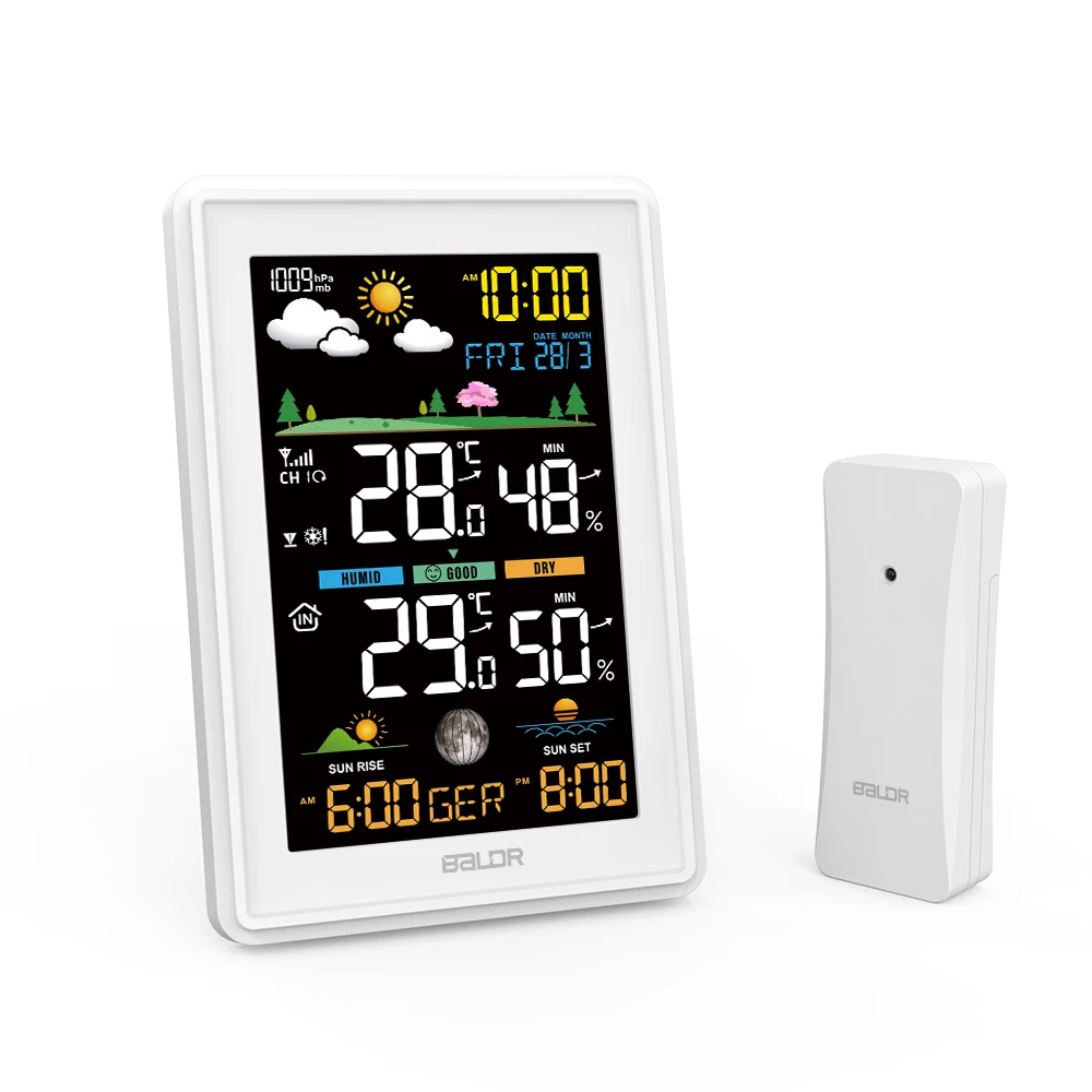 Baldr Weather Station Wireless Outdoor hygrometer Digital Thermometer mmHg Barometer Hygrometer Alarm Weather Forecast