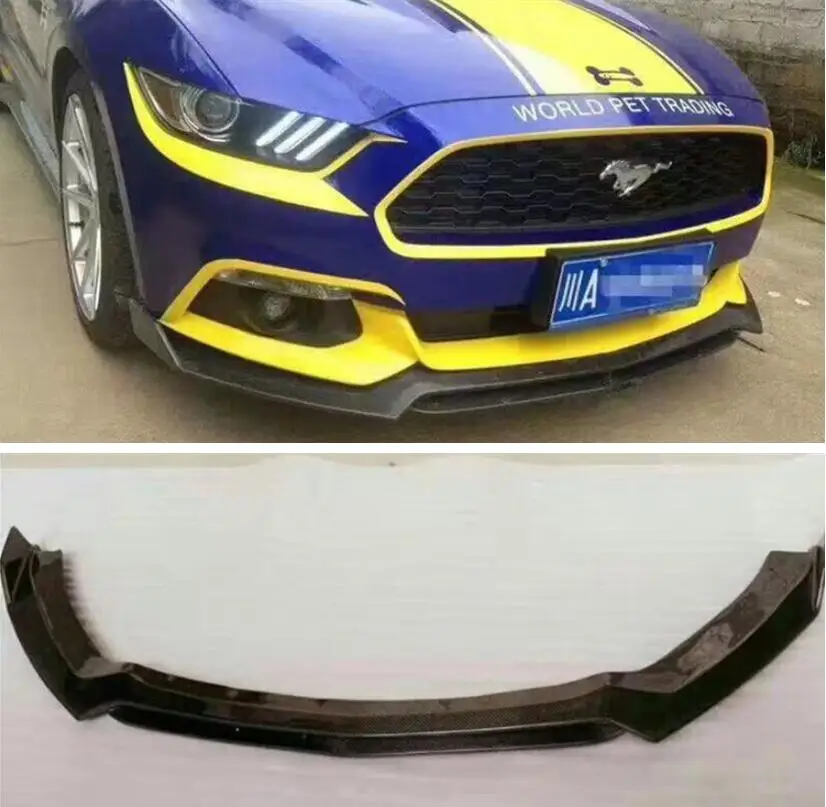 

Real Carbon Fiber Front Lip Splitters Bumper Flaps Spoiler Cover For Ford Mustang 2015 2016 2017 VERY GOOD