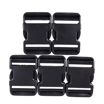 

Plastic Bag Replacement Side Closing Quick Buckles 5 pcs, Black