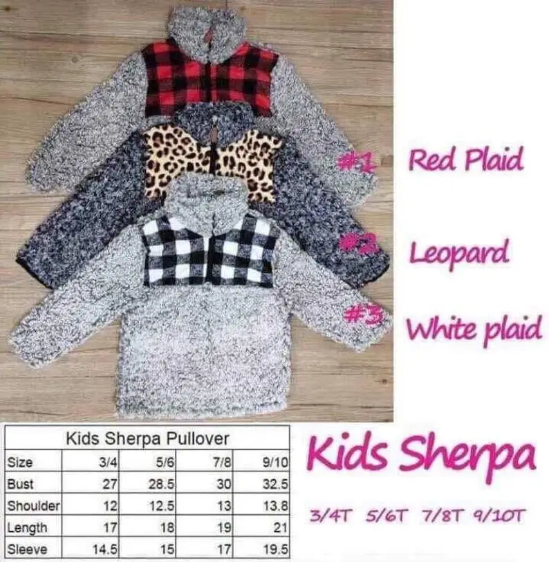 Preise RTS TTS Monogramm leopard cheetah buffalo plaid patch KINDER SHERPA pullover jungen mädchen jacken Fleece Jugend Pullover mäntel