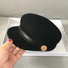 О новой шерстяной кепке для детей, мужской Джокер, модный Европейский и американский конный спорт, mo han edition tide female black ber