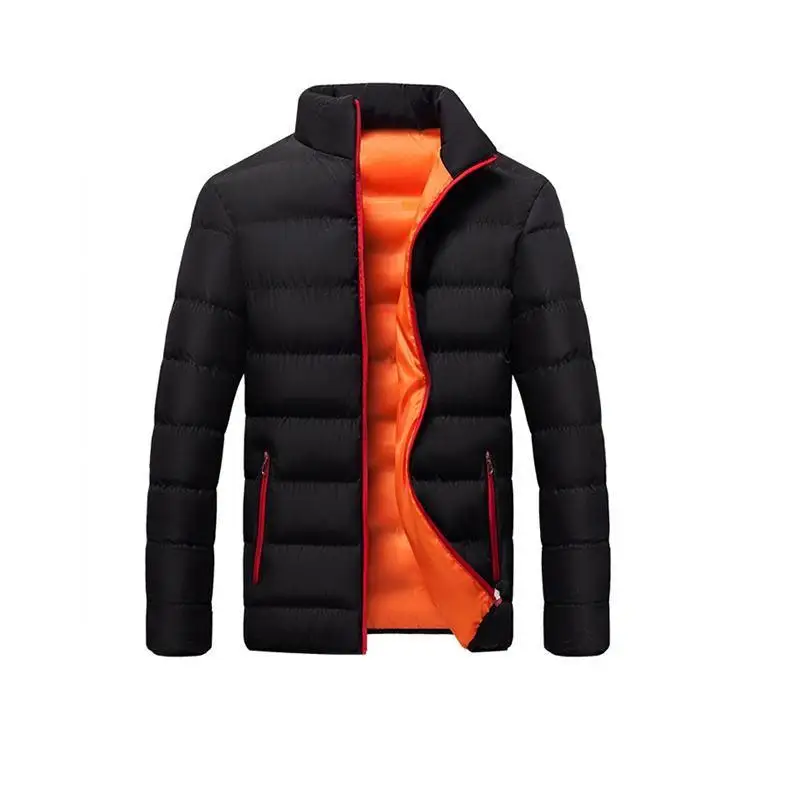 Осенне-зимняя мужская куртка, брендовая одежда, повседневное пальто, новая однотонная Простая мужская верхняя одежда, парки с воротником-стойкой, Высококачественная M-4XL